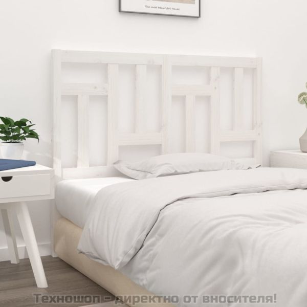 Горна табла за легло, бяла, 145,5x4x100 см, бор масив