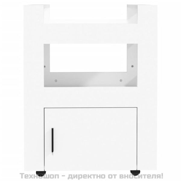 Кухненска количка, бяла, 60x45x80 см, инженерно дърво