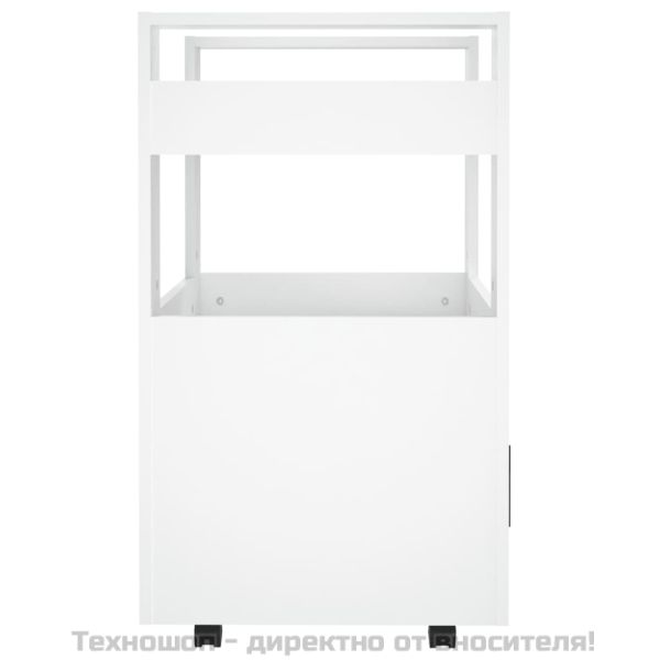 Кухненска количка, бяла, 60x45x80 см, инженерно дърво