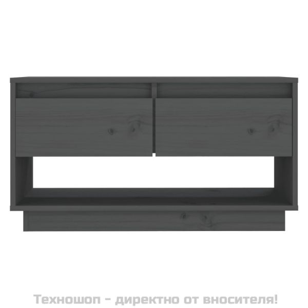 ТВ шкаф, сив, 74x34x40 см, бор масив