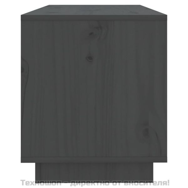 ТВ шкаф, сив, 74x34x40 см, бор масив