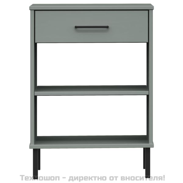 Конзолно шкафче с метални крака сива бор масив OSLO