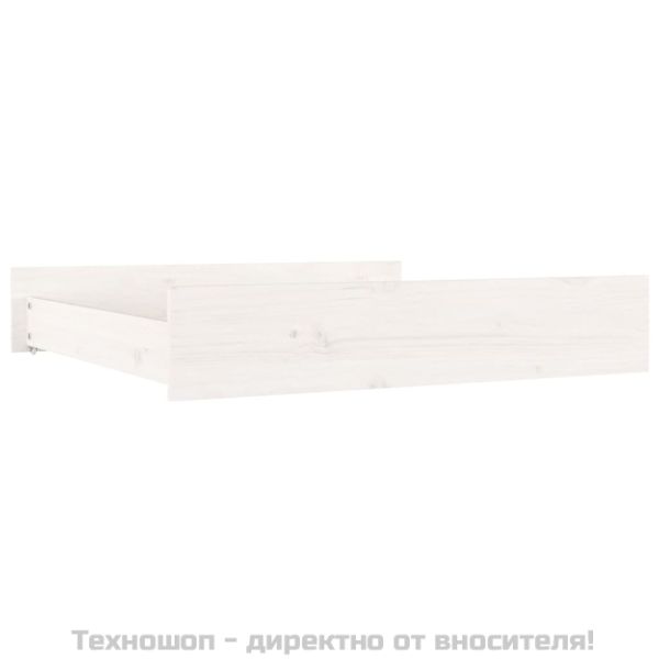 Чекмеджета за легло, 2 бр, бели, бор масив