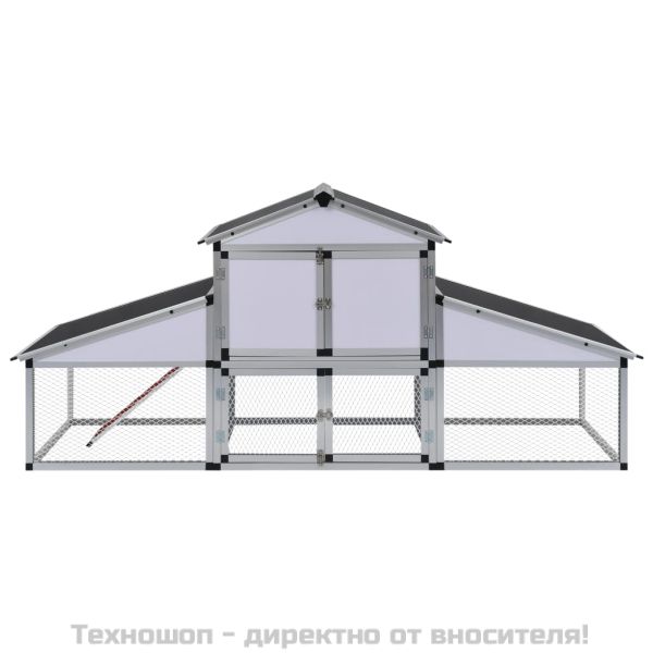 Птичарник с места за движение и за гнездене, алуминиев