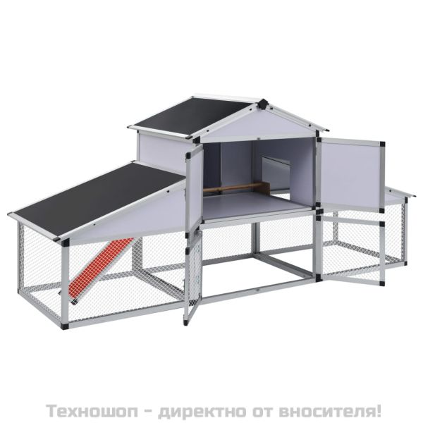 Птичарник с места за движение и за гнездене, алуминиев