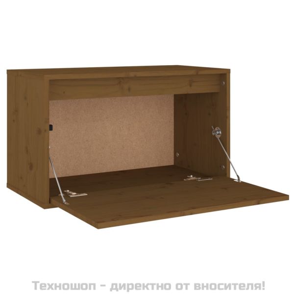 Стенен шкаф, меденокафяв, 60x30x35 см, бор масив