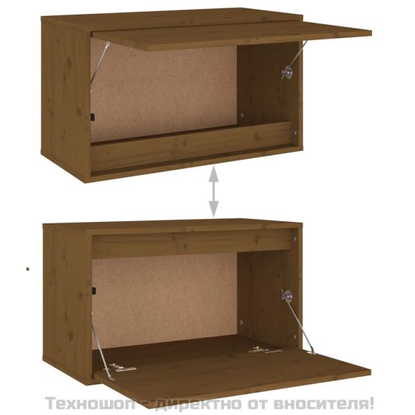 Стенен шкаф, меденокафяв, 60x30x35 см, бор масив