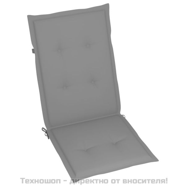 Възглавници за стол с облегалка 2 бр сиви 120x50x3 см плат