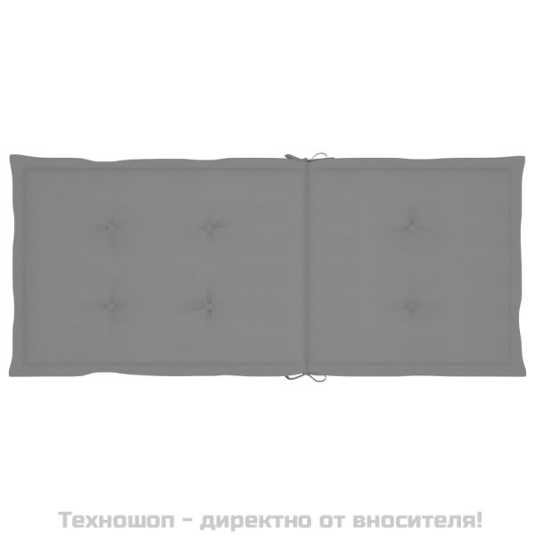 Възглавници за стол с облегалка 2 бр сиви 120x50x3 см плат