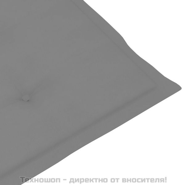 Възглавници за стол с облегалка 2 бр сиви 120x50x3 см плат