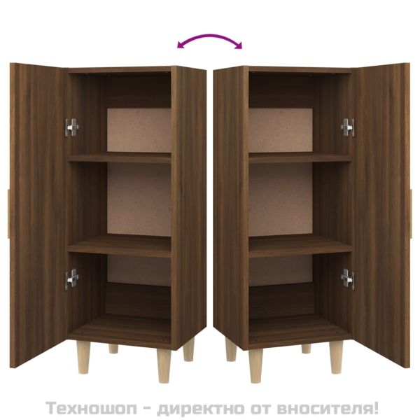 Сайдборд, кафяв дъб, 34,5x34x90 см, инженерно дърво