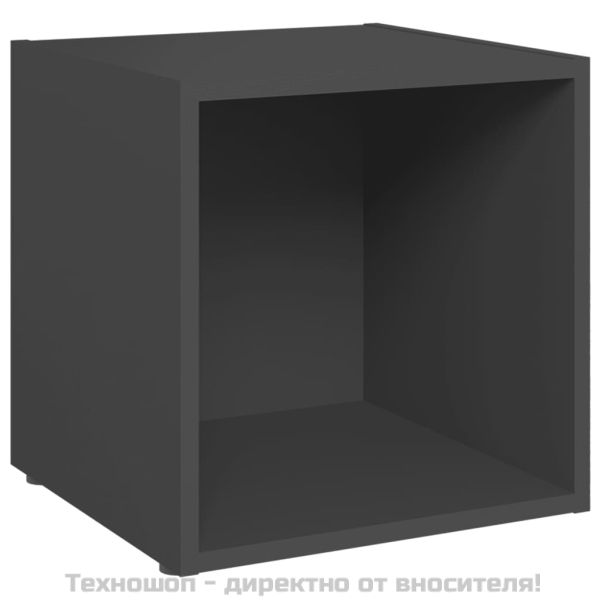ТВ шкафове, 2 бр, сиви, 37x35x37 см, инженерно дърво