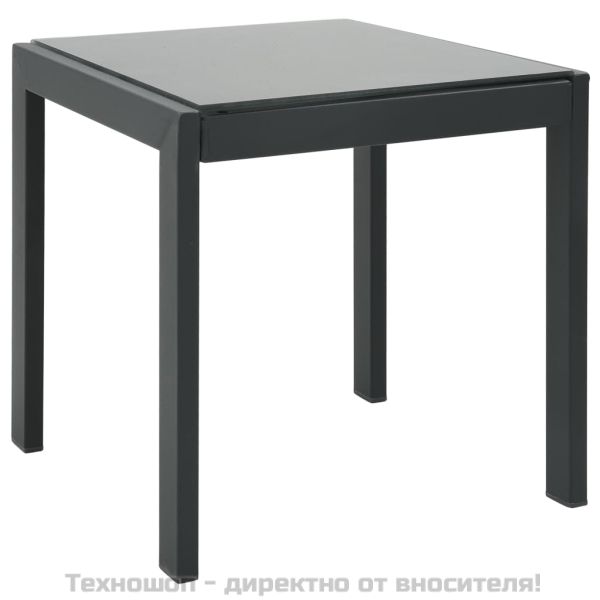 Шезлонги, 2 бр, с масичка, textilene и стомана