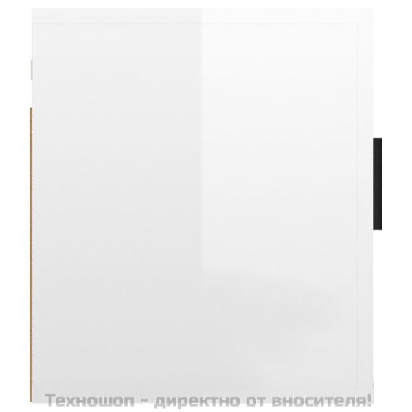 ТВ шкафове със стенен монтаж, 2 бр, бял гланц, 40x34,5x40 см