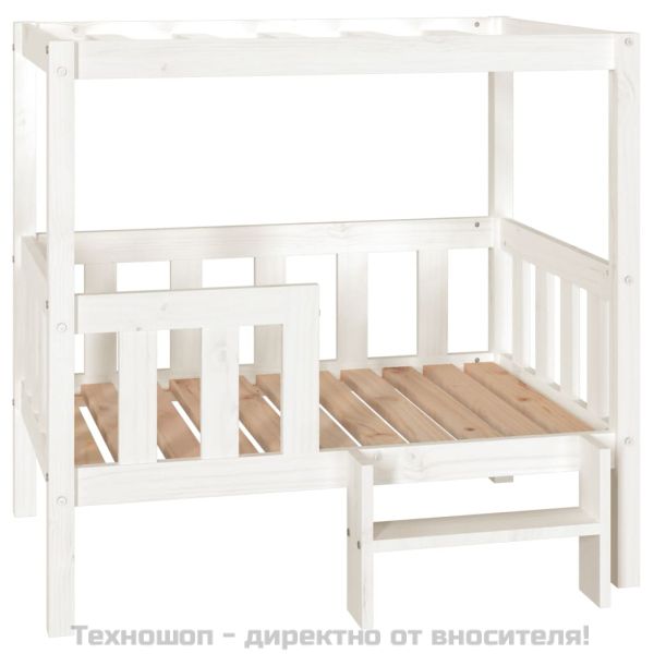 Кучешко легло, бяло, 95,5x73,5x90 см, борова дървесина масив