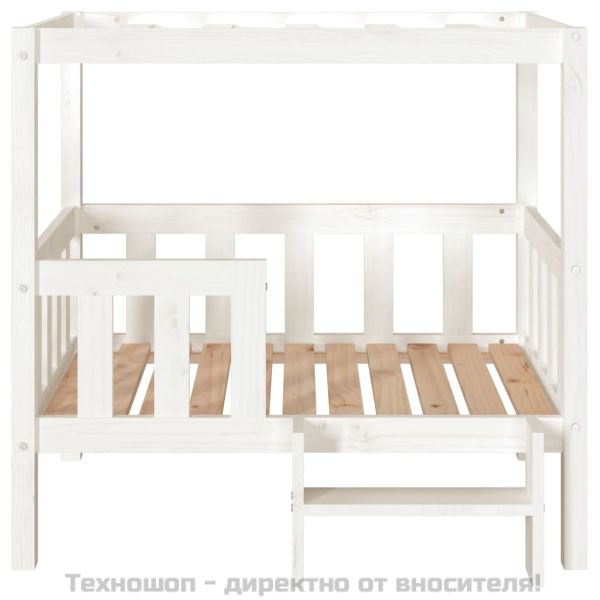 Кучешко легло, бяло, 95,5x73,5x90 см, борова дървесина масив