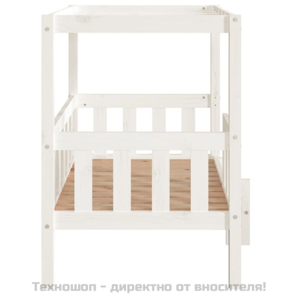 Кучешко легло, бяло, 95,5x73,5x90 см, борова дървесина масив