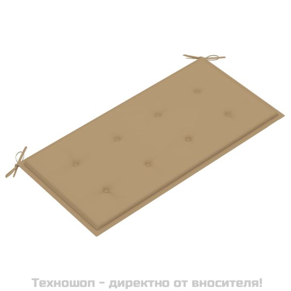 Възглавница за градинска пейка бежова 100x50x4 см оксфорд плат
