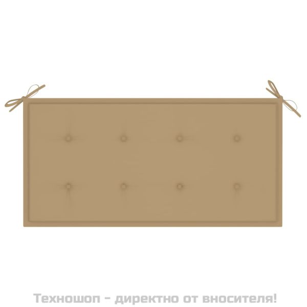 Възглавница за градинска пейка бежова 100x50x4 см оксфорд плат