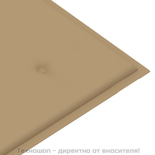 Възглавница за градинска пейка бежова 100x50x4 см оксфорд плат