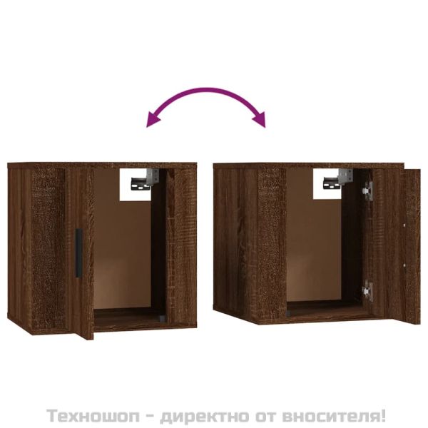 ТВ шкаф за стенен монтаж, кафяв дъб, 40x34,5x40 см