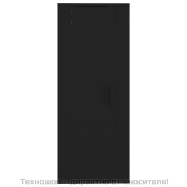 ТВ шкаф за стенен монтаж, черно, 40x34,5x100 см