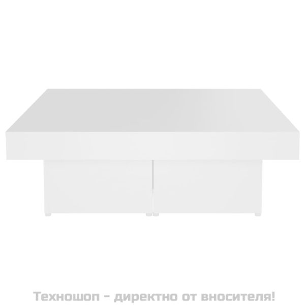 Маса за кафе, бяла, 90x90x28 см, инженерно дърво
