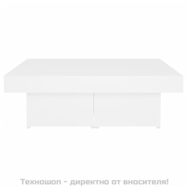 Маса за кафе, бяла, 90x90x28 см, инженерно дърво