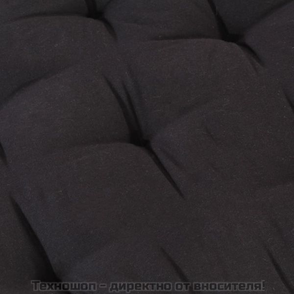 Палетна възглавница за под, памук, 120x80x10 см, черна