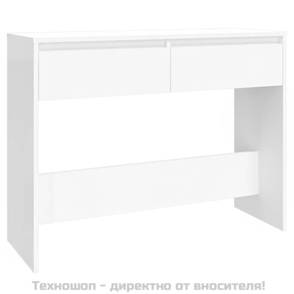 Конзолна маса, бяла, 100x35x76,5 см, инженерно дърво