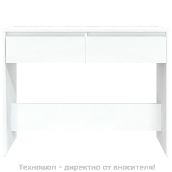 Конзолна маса, бяла, 100x35x76,5 см, инженерно дърво