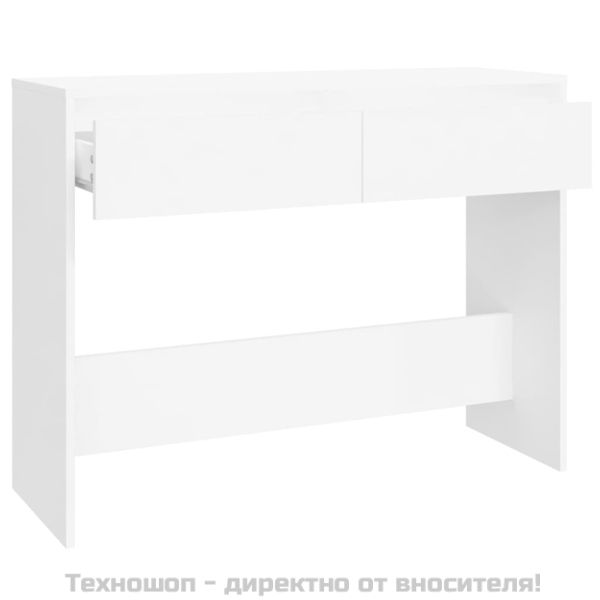 Конзолна маса, бяла, 100x35x76,5 см, инженерно дърво