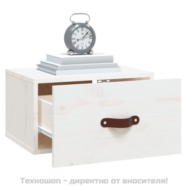 Нощни шкафчета за стенен монтаж, 2 бр, бели, 40x29,5x22 см