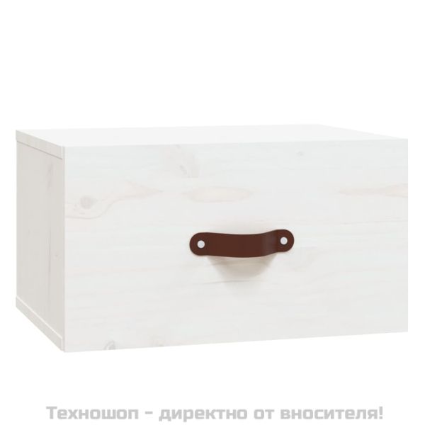 Нощни шкафчета за стенен монтаж, 2 бр, бели, 40x29,5x22 см
