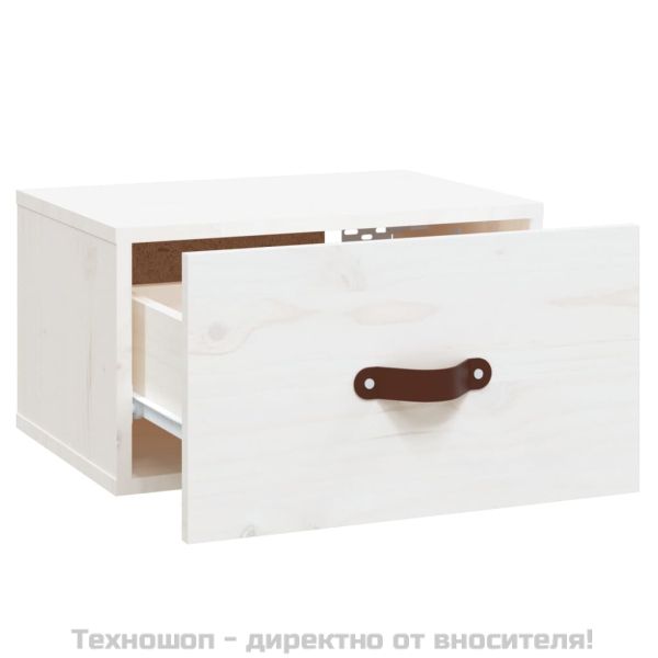 Нощни шкафчета за стенен монтаж, 2 бр, бели, 40x29,5x22 см