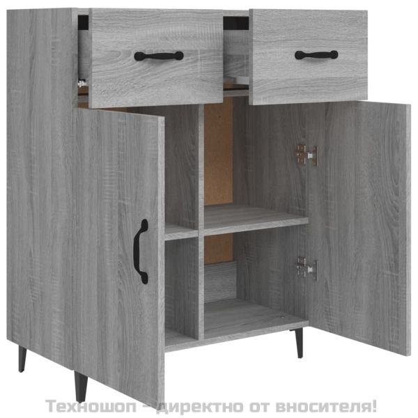 Сайдборд, сив сонома, 69,5x34x90 см, инженерно дърво