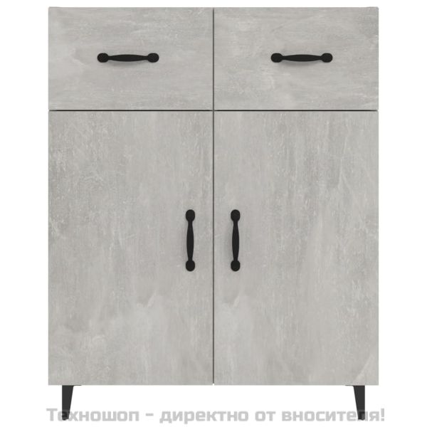 Сайдборд, бетонно сив, 69,5x34x90 см, инженерно дърво