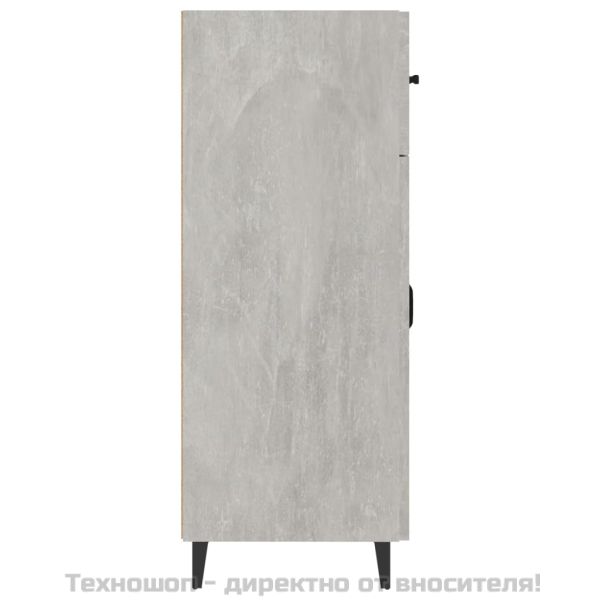 Сайдборд, бетонно сив, 69,5x34x90 см, инженерно дърво