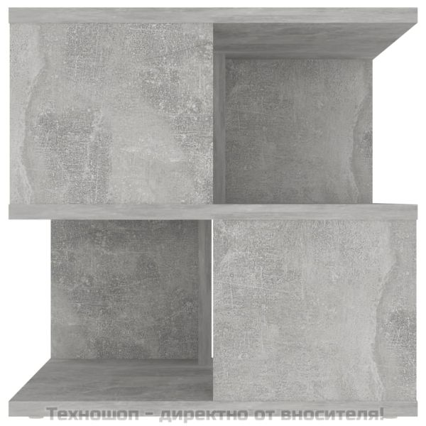Странична маса, бетонно сива, 40x40x40 см, инженерно дърво
