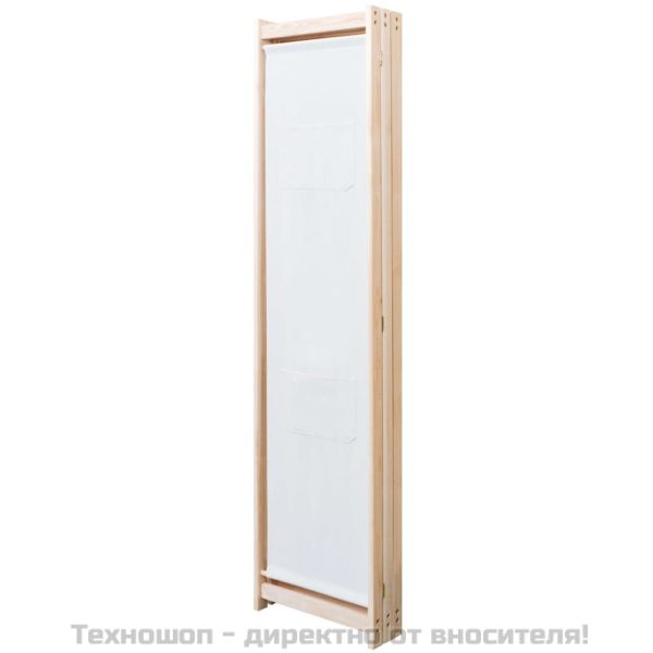 Параван за стая, 3 панела, кремав, 120x170x4 cм, текстил