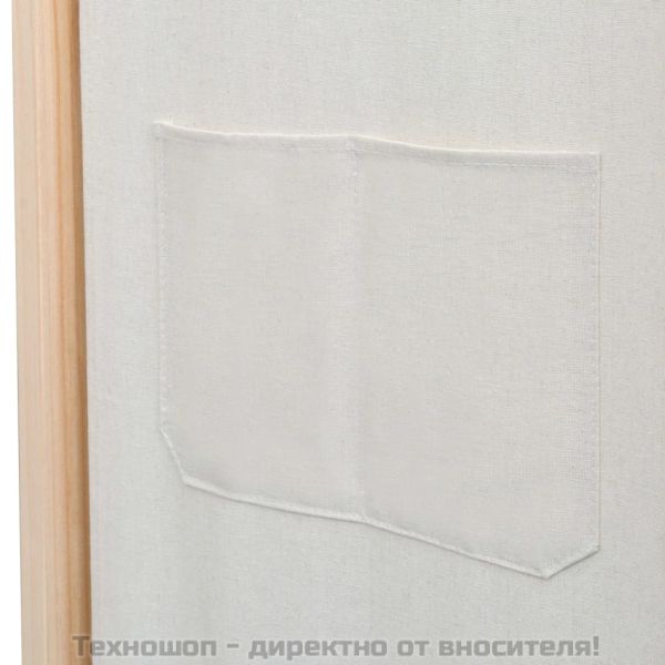 Параван за стая, 3 панела, кремав, 120x170x4 cм, текстил