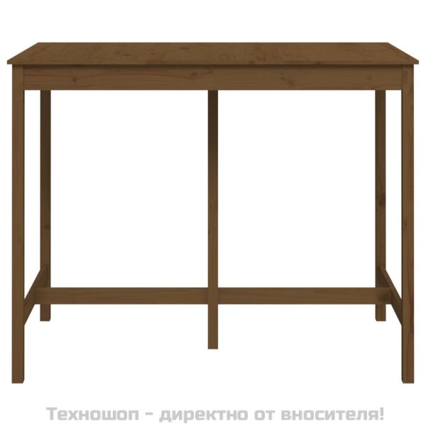 Бар маса, меденокафява, 140x80x110 см, борово дърво масив