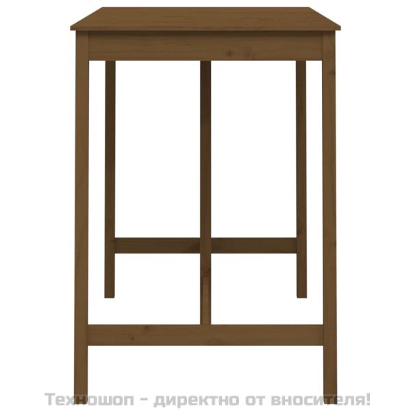Бар маса, меденокафява, 140x80x110 см, борово дърво масив