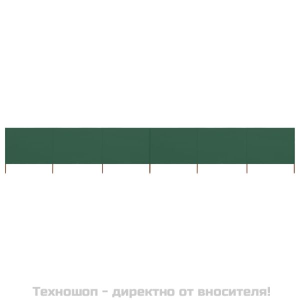 Параван против вятър от 6 панела, текстил, 800x120 см, зелен