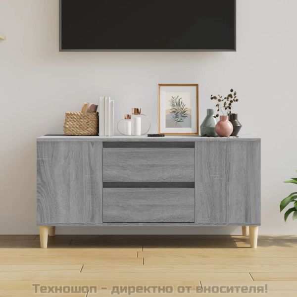 ТВ шкаф, сив сонома, 102x44,5x50 см, инженерно дърво