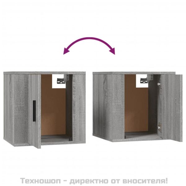 ТВ шкаф за стенен монтаж, сив сонома, 40x34,5x40 см