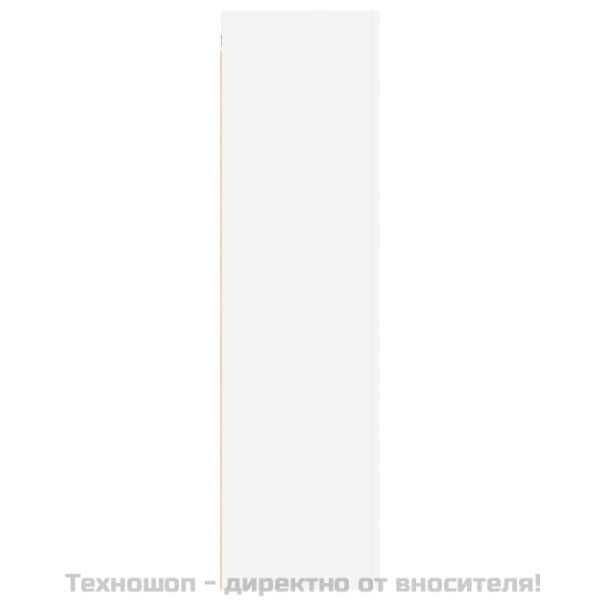 ТВ шкаф, бял, 30,5x30x110 см, инженерно дърво