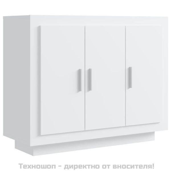 Сайдборд, бял, 92x35x75 см, инженерно дърво
