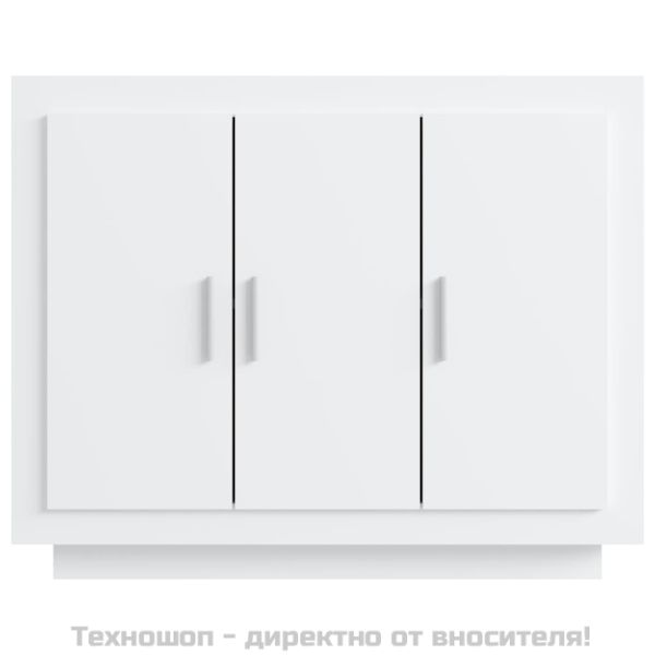 Сайдборд, бял, 92x35x75 см, инженерно дърво