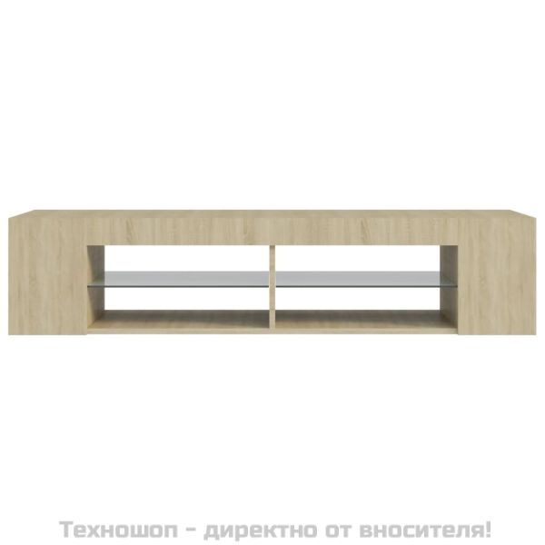 ТВ шкаф с LED осветление, дъб сонома, 135x39x30 см